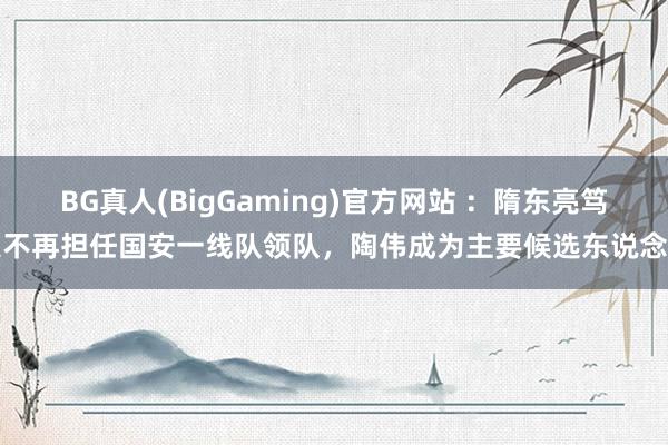 BG真人(BigGaming)官方网站 ：隋东亮笃定不再担任国安一线队领队，陶伟成为主要候选东说念主