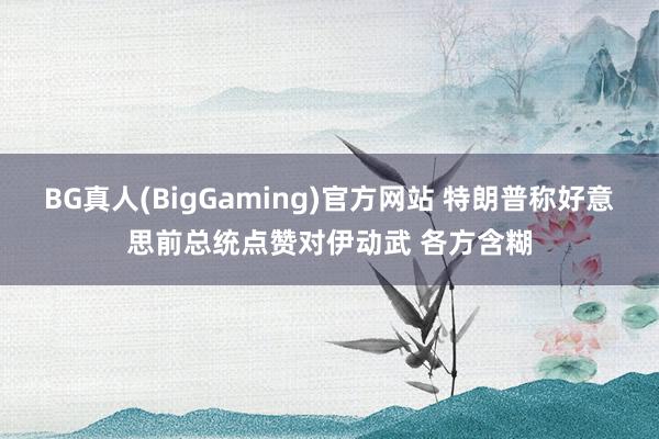 BG真人(BigGaming)官方网站 特朗普称好意思前总统点赞对伊动武 各方含糊