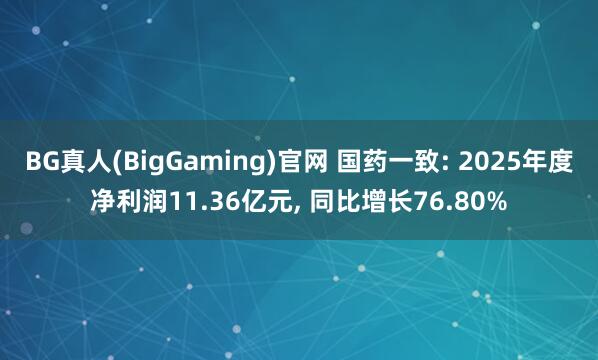 BG真人(BigGaming)官网 国药一致: 2025年度净利润11.36亿元， 同比增长76.80%