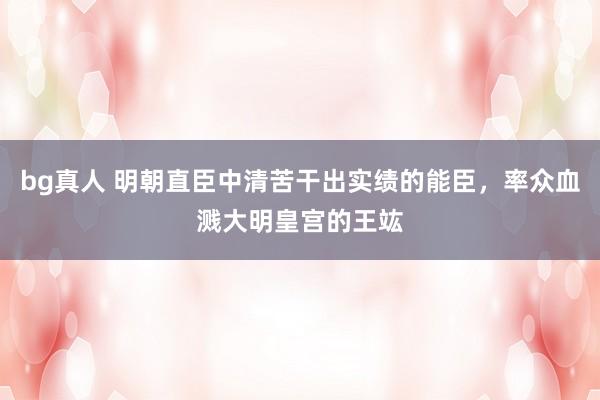 bg真人 明朝直臣中清苦干出实绩的能臣，率众血溅大明皇宫的王竑