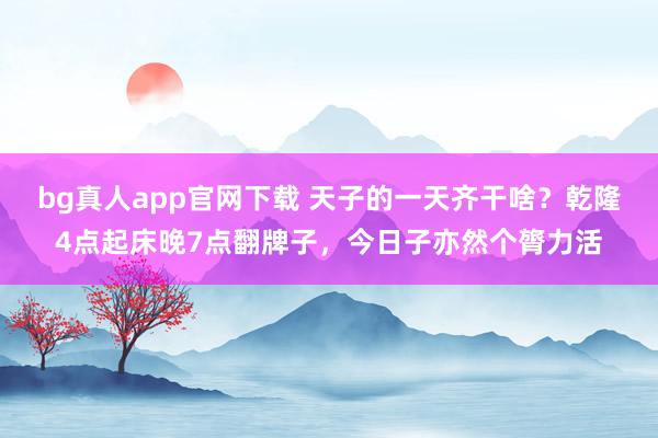 bg真人app官网下载 天子的一天齐干啥？乾隆4点起床晚7点翻牌子，今日子亦然个膂力活