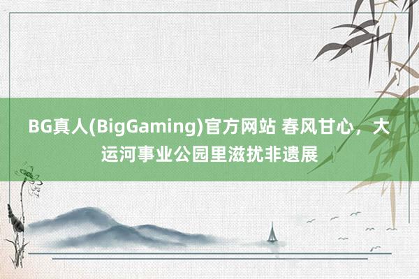 BG真人(BigGaming)官方网站 春风甘心，大运河事业公园里滋扰非遗展