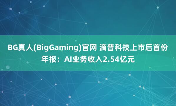 BG真人(BigGaming)官网 滴普科技上市后首份年报：AI业务收入2.54亿元