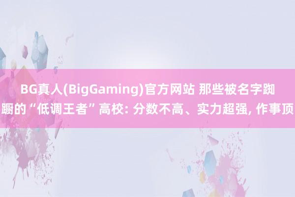 BG真人(BigGaming)官方网站 那些被名字踟蹰的“低调王者”高校: 分数不高、实力超强, 作事顶