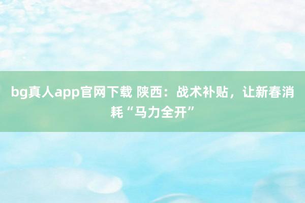bg真人app官网下载 陕西：战术补贴，让新春消耗“马力全开”