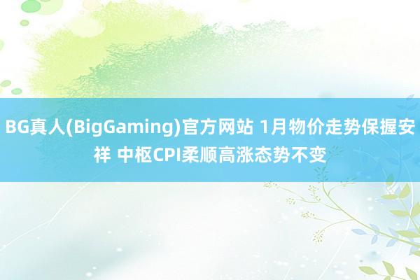 BG真人(BigGaming)官方网站 1月物价走势保握安祥 中枢CPI柔顺高涨态势不变