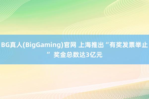 BG真人(BigGaming)官网 上海推出“有奖发票举止” 奖金总数达3亿元