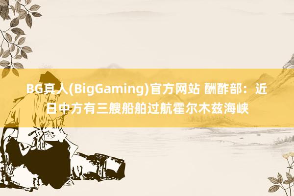 BG真人(BigGaming)官方网站 酬酢部：近日中方有三艘船舶过航霍尔木兹海峡