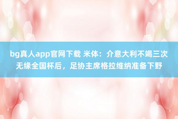 bg真人app官网下载 米体：介意大利不竭三次无缘全国杯后，足协主席格拉维纳准备下野