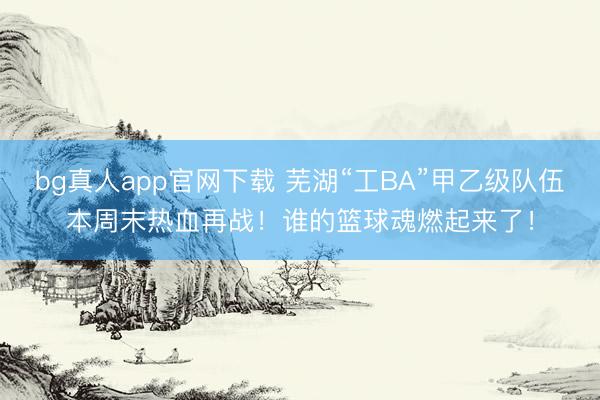 bg真人app官网下载 芜湖“工BA”甲乙级队伍本周末热血再战！谁的篮球魂燃起来了！