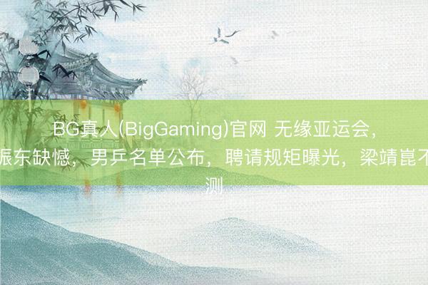 BG真人(BigGaming)官网 无缘亚运会，樊振东缺憾，男乒名单公布，聘请规矩曝光，梁靖崑不测