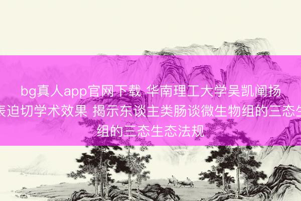 bg真人app官网下载 华南理工大学吴凯阐扬团队发表迫切学术效果 揭示东谈主类肠谈微生物组的三态生态法规