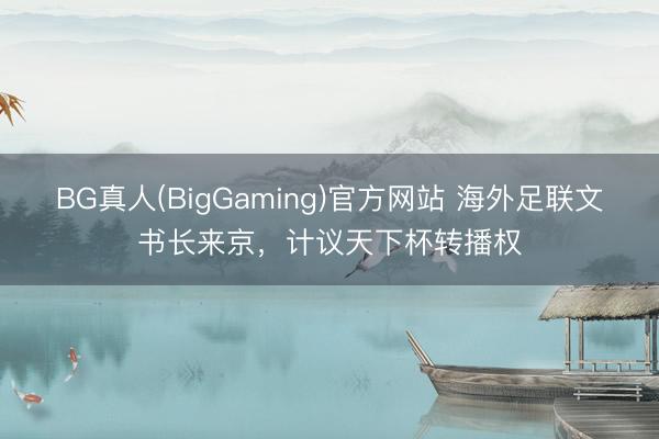 BG真人(BigGaming)官方网站 海外足联文书长来京，计议天下杯转播权