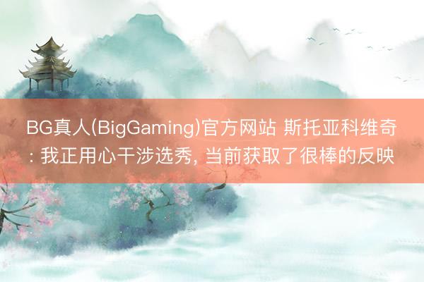BG真人(BigGaming)官方网站 斯托亚科维奇: 我正用心干涉选秀， 当前获取了很棒的反映