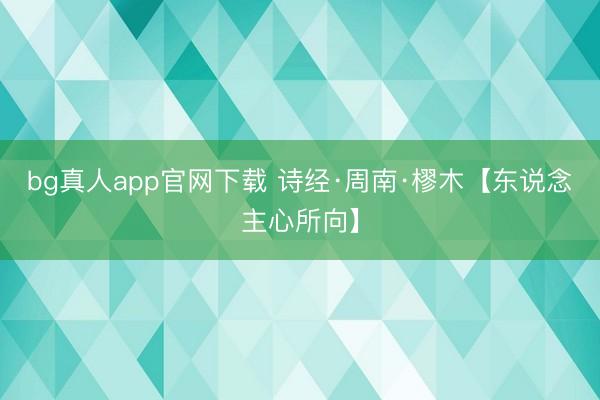 bg真人app官网下载 诗经·周南·樛木【东说念主心所向】