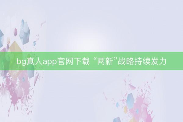 bg真人app官网下载 “两新”战略持续发力