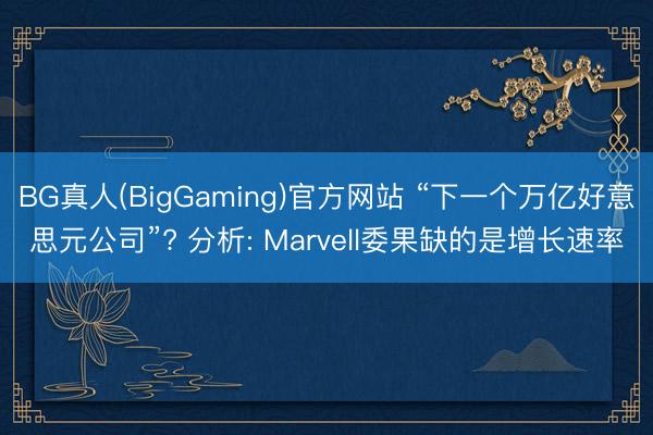 BG真人(BigGaming)官方网站 “下一个万亿好意思元公司”? 分析: Marvell委果缺的是增长速率