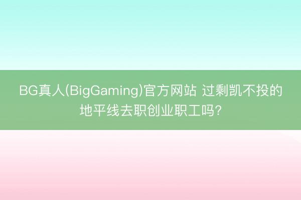BG真人(BigGaming)官方网站 过剩凯不投的地平线去职创业职工吗?